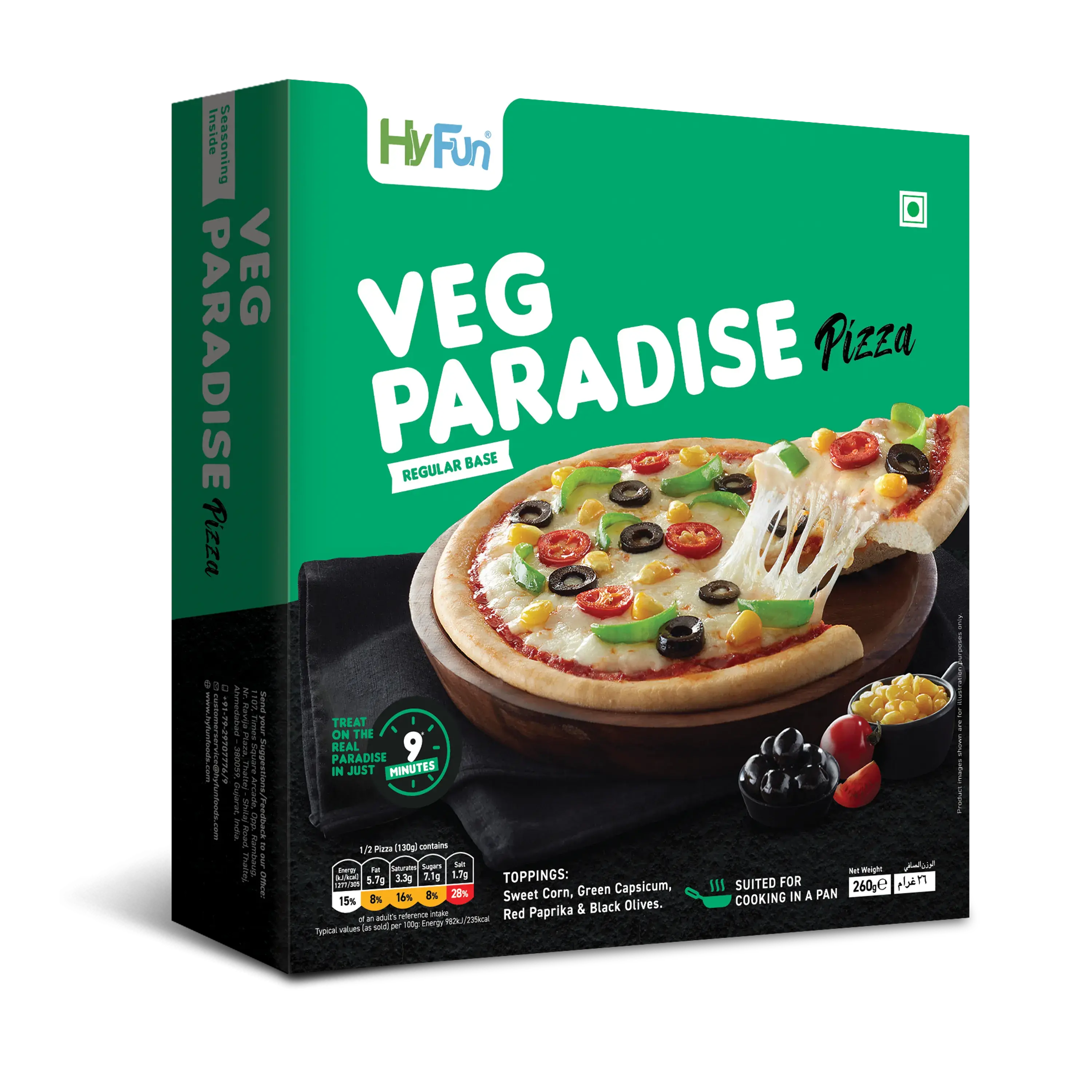 Pizza Box Perspective Angle_Veg Paradise